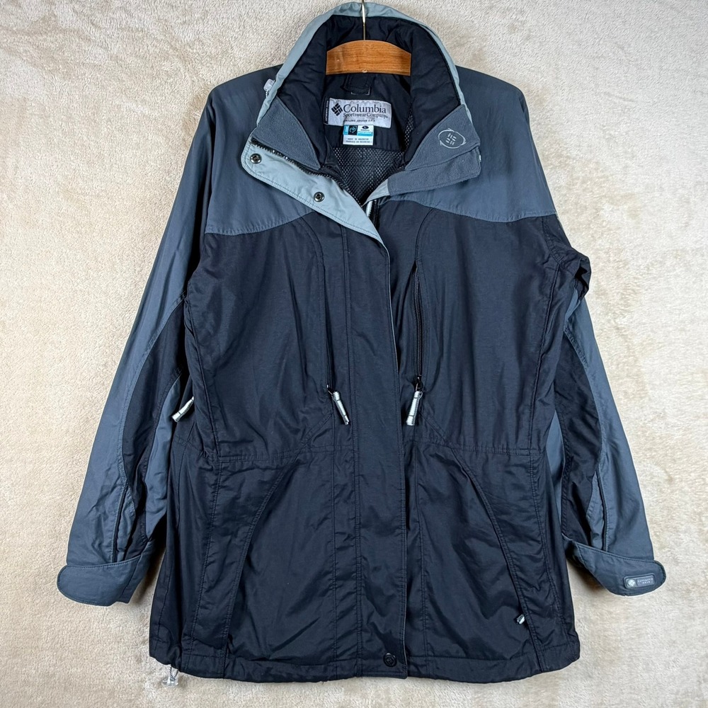 Columbia Sportswear Womens L Core Interchange Jacket Gray Black Lightweight Coat
